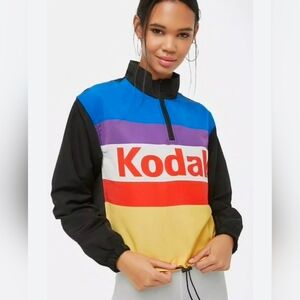 Kodak Colorblock Windbreaker Jacket Womens Size Small